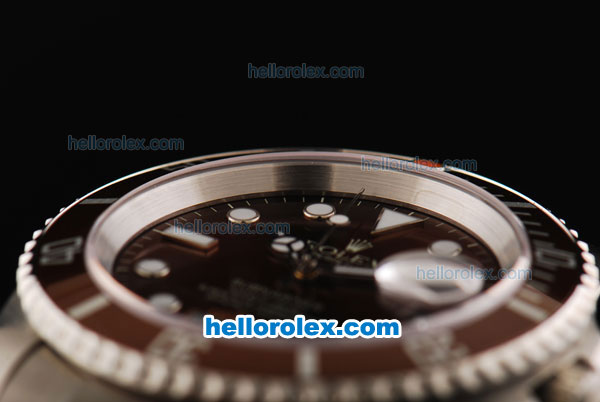 Rolex Submariner Swiss ETA 2836 Automatic Movement Full Steel Case/Strap with Brown Dial and Brown Bezel - Click Image to Close